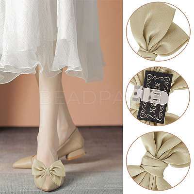 4Pcs 2 Colors Polyester Bowknot Shoe Decorations FIND-GF0005-01-1