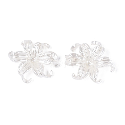 ABS Plastic Imitation Pearl Bead Caps KY-Q004-05B-1