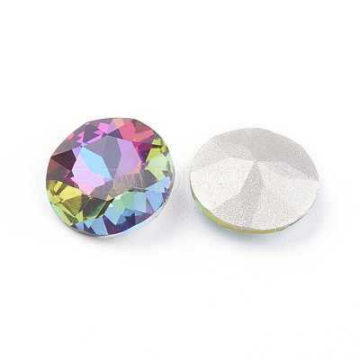 Pointed Back & Back Plated Glass Rhinestone Cabochons RGLA-J012-10mm-001VO-1