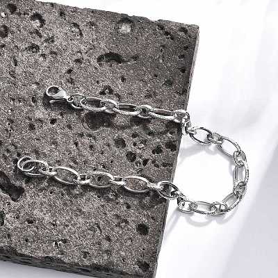 Tarnish Resistant Fashionable 304 Stainless Steel Engraved Vine Mother-son Chain Bracelets LS-STAS-A028-B101P-1
