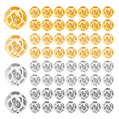 80Pcs 4 Colors Brass Beads KK-PH0011-96-1