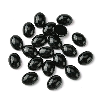 Synthetic Black Stone Cabochons G-A094-01B-38-1