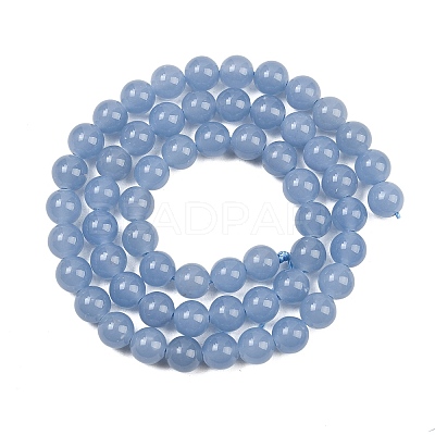 Natural Angelite Beads Strands G-G286-A01-6mm-1