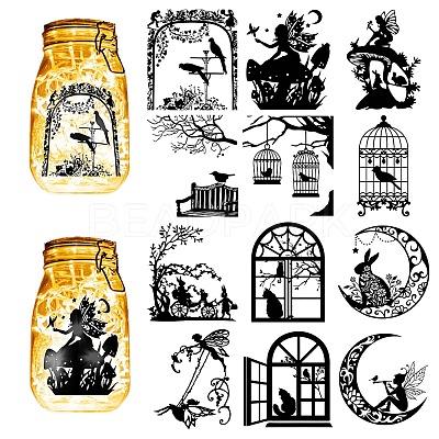PVC Lamp Film for DIY Colorful Light Hanging Lamp Frosted Glass Jar DIY-WH0505-004-1