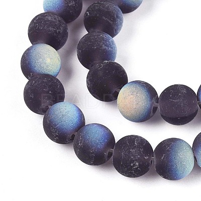 Frosted Transparent Glass Beads Strands LS-GLAA-T032-T8mm-MBB03-1