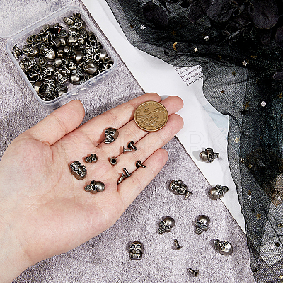48Pcs Alloy Studs Rivets FIND-FH0011-42B-1