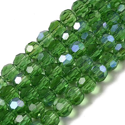 Electroplate Transparent Glass Beads Strands EGLA-A035-T6mm-L11-1