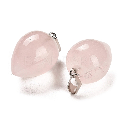 Natural Rose Quartz Pendants G-M424-02P-05-1