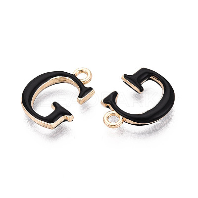 Rack Plating Alloy Enamel Pendants ENAM-T024-53G-G-1