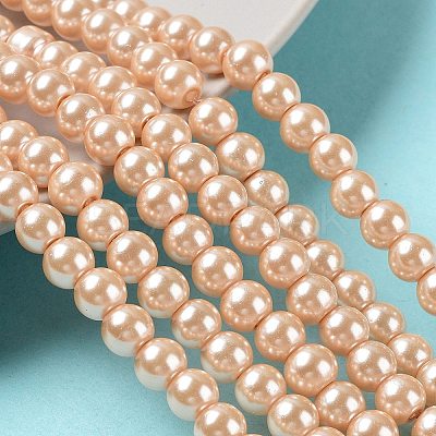 Baking Paint Pearlized Glass Pearl Round Bead Strands HY-Q003-6mm-18-1