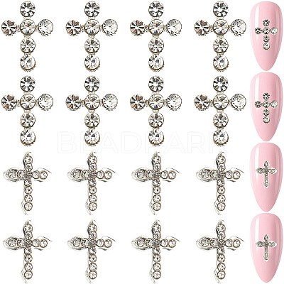 40Pcs 2 Styles Zinc Alloy Rhinestone Cabochons FIND-CP0002-11-1
