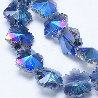 Electroplate Glass Beads Strands EGLA-F134-HP03-1
