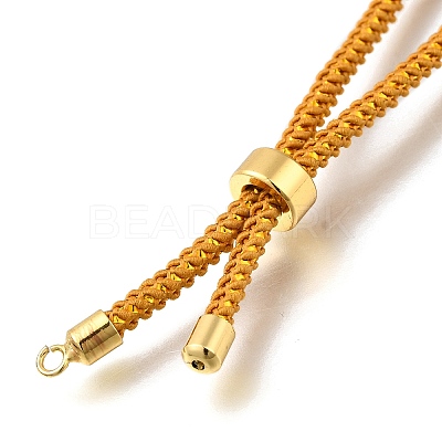 Braided Cotton Cord Slider Bracelet Making MAK-R001-01G-14-1