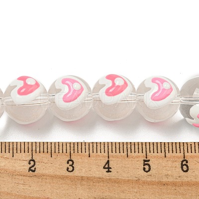 Transparent Glass with Enamel  Beads GLAA-N0028-04B-1
