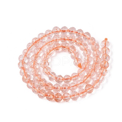 Dyed Transparent Crackle Glass Beads Strands GLAA-Q108-01A-A08-1