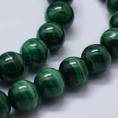 Natural Malachite Beads Strands G-F571-27A1-6mm-1
