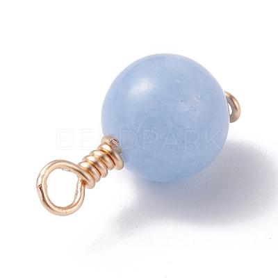Natural & Dyed White Jade Wire Wrapped Pendants PALLOY-JF01146-1