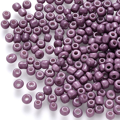 8/0 Baking Paint Glass Round Seed Beads SEED-S036-01B-18-1