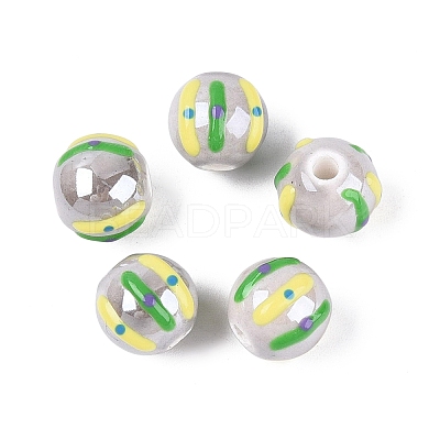 Handmade Porcelain Ceramic Beads PORC-Q005-03G-1