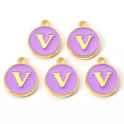 Golden Plated Alloy Enamel Charms ENAM-S118-10V-1