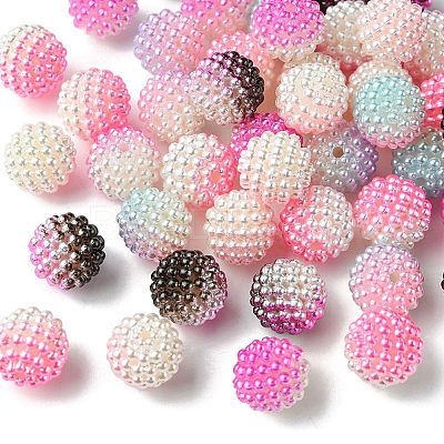 50Pcs 5 Colors Imitation Pearl Acrylic Beads OACR-FS0001-62A-1
