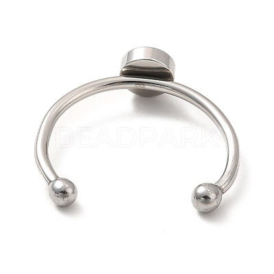 Non-Tarnish 304 Stainless Steel Cuff Ring Findings STAS-E044-04P-1