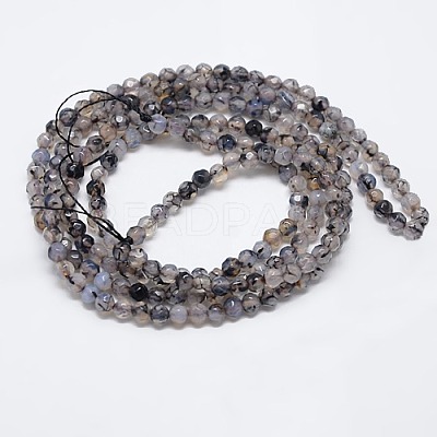 Natural Agate Round Beads Strand G-L084-4mm-01-1