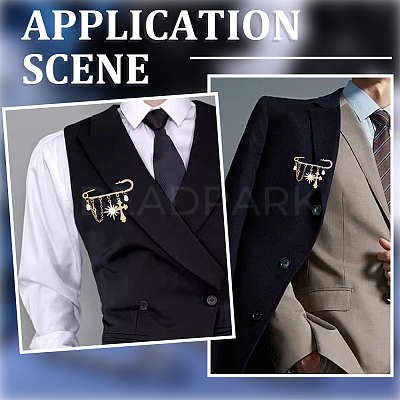 16Pcs 2 Colors Iron Rhinestone Safety Pins FIND-SC0022-23A-1