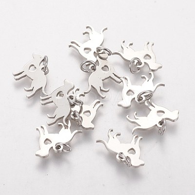 Non-Tarnish 304 Stainless Steel Puppy Pendants STAS-Q201-T464S-1