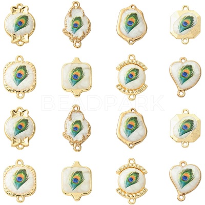 24Pcs 8 Styles Alloy & Resin Connector Charms RESI-CJ0004-97-1