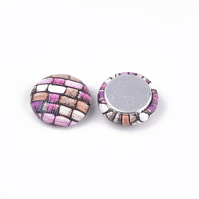 Imitation Leather Cabochons WOVE-S118-19B-1