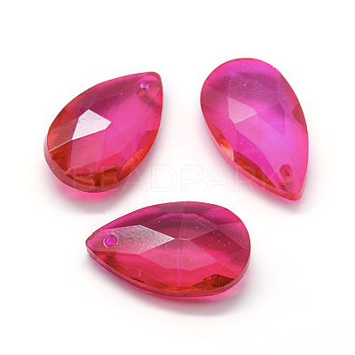 Faceted Glass Pendants GLAA-F069-L-M-1