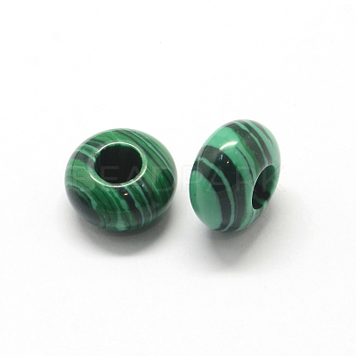Synthetic Malachite European Large Hole Beads G-Q442-06-1