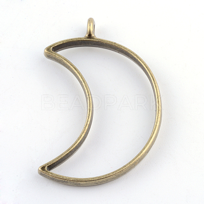 Rack Plating Alloy Open Back Bezel Pendants X-PALLOY-S047-39F-FF-1