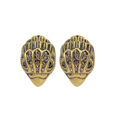 Bird Head Brass Micro Pave Cubic Zirconia Stud Earrings FS-WGB6FCA-01-1
