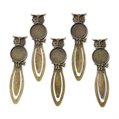 Iron Bookmark Cabochon Settings PALLOY-N0084-20AB-NF-1