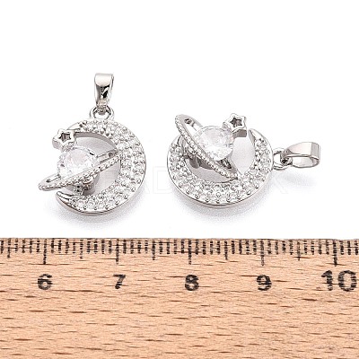 Brass Micro Pave Cubic Zirconia Pendants KK-D357-16C-P-1