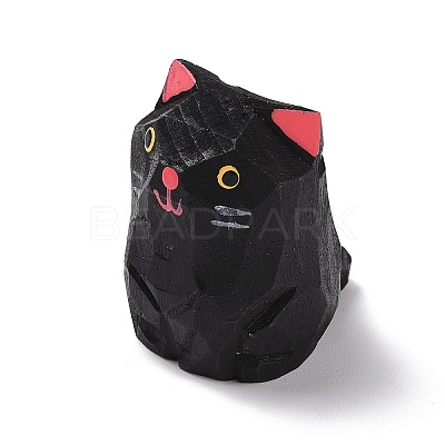 Cat Shape Wood Figurines DJEW-G043-01E-1