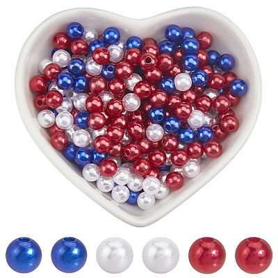 Independence Day Acrylic/ABS Plastic Imitation Pearl OACR-SP0001-66A-01-1