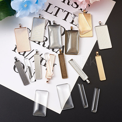 DIY Rectangular Pendant Making Kits DIY-TA0008-91-1