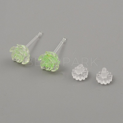 Resin Stud Earrings EJEW-WH0016-39A-1