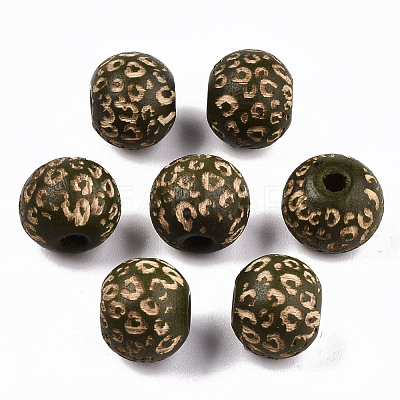 Painted Natural Wood Beads WOOD-T021-53A-04-1