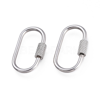 Non-Tarnish 304 Stainless Steel Screw Carabiner Lock Charms STAS-K192-01P-1