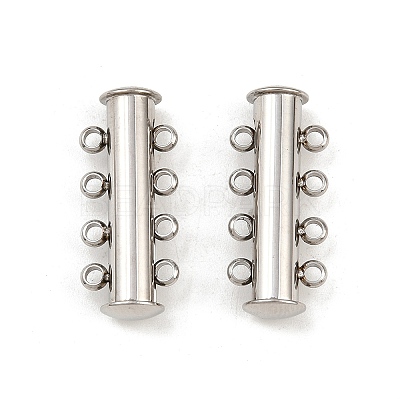 Non-Tarnish 4-Strands 304 Stainless Steel Slide Lock Clasps LS-STAS-H402-35P-01-1
