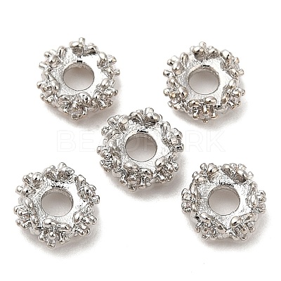 Rack Plating Brass Micro Pave Cubic Zirconia Beads KK-A186-01C-P-1
