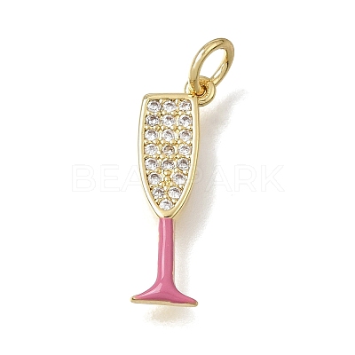 Brass Micro Pave Clear Cubic Zirconia Pendants CU-CBAEEA8-15A-G-1