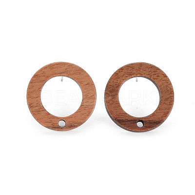 Walnut Wood Stud Earring MAK-N032-035-1
