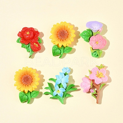 25Pcs 5 Styles Opaque Resin Cabochons RESI-FS0001-97-1