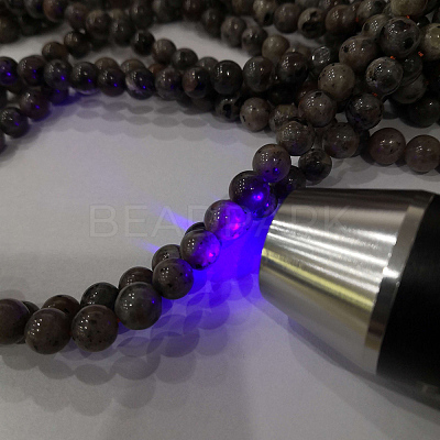 Natural Fluorescent Syenite Rock(Glow under UV Light) Beads Strands G-K340-A05-04-1