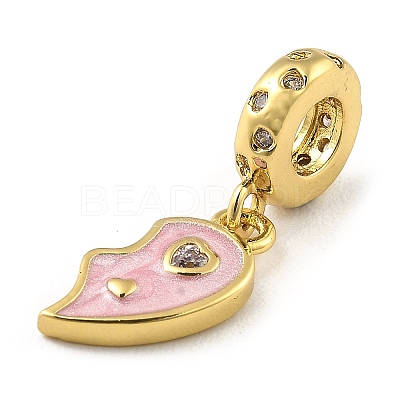 Rack Plating Brass Micro Pave Cubic Zirconia Pendant KK-H456-10G-1